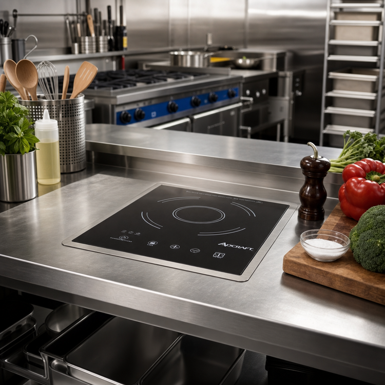 Product image #2 for Admiral Craft Drop-In Single Burner Commercial Induction Cooktop, 120V