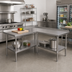 Thumbnail image #2 for John Boos L-Shaped Corner Stainless Steel Work Table, 60 x 60 Inch, 24 Inch Working Depth