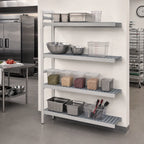 Thumbnail image #2 for Fermod Fermostock 4R35A71-E 4-Tier Polymer Shelving Unit Add-On, 35W x 14D x 71H, Gray