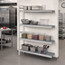 Thumbnail image #2 for Fermostock 4-Tier Polymer Shelving Unit Expansion Kit, 35W x 14D x 71H, Gray