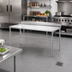 Thumbnail image #2 for Sapphire 72-Inch x 30-Inch 18-Gauge 430 Stainless Steel Work Table with 5-Inch Backsplash and Open Galvanized Base