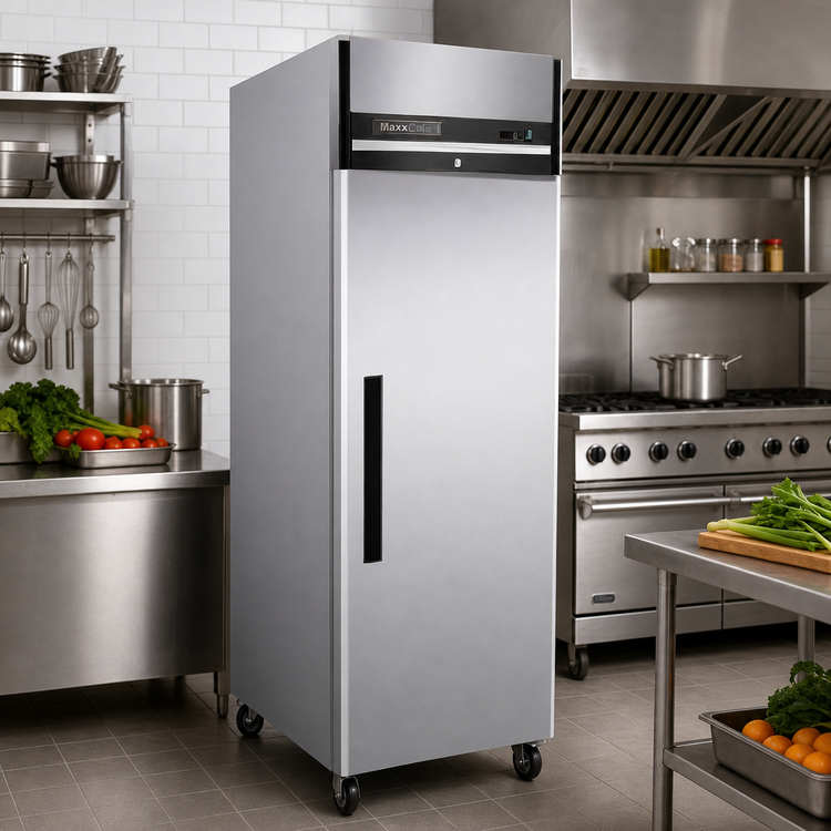 Product image #2 for Maxx Cold X-Series One-Section 23 Cu. Ft. Upright Reach-In Freezer with Solid Self-Closing Door