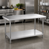 Thumbnail image #2 for 60-Inch x 18-Inch Stainless Steel Worktable with Flat Top and Undershelf