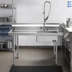 Thumbnail image #2 for Straight Soiled Dishtable with Pre-Rinse Sink, 48 Inch Left-to-Right, 16/430 Stainless Steel Top