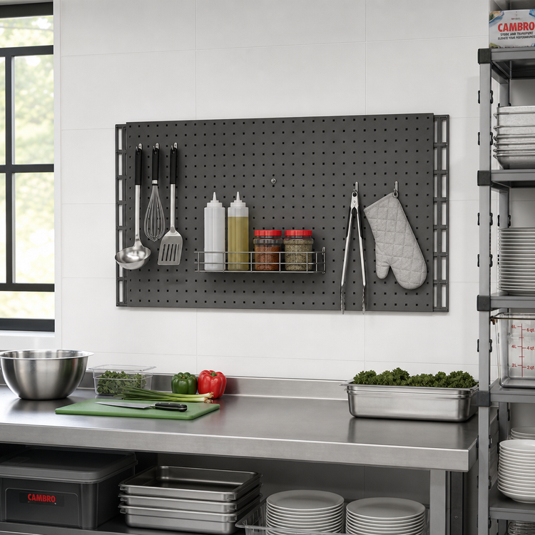 Product image #2 for Cambro Camshelving Elevation Series Wall Shelving Hanging Pegboard, 18 x 36 Inch