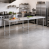 Thumbnail image #2 for Sapphire 108-Inch x 36-Inch 18-Gauge 430 Stainless Steel Flat Top Work Table with Open Base, Beveled Square Edge, and 6 Legs