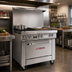 Thumbnail image #2 for Ultimate 36-Inch Commercial Gas Range with 24-Inch Thermostatic Griddle and Cabinet Base