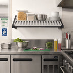 Thumbnail image #2 for Cambro Camshelving® Elevation EWSSK2442V580 Wall-Mounted Vented Shelf Kit, 42"W x 24"D, Brushed Graphite, Antimicrobial