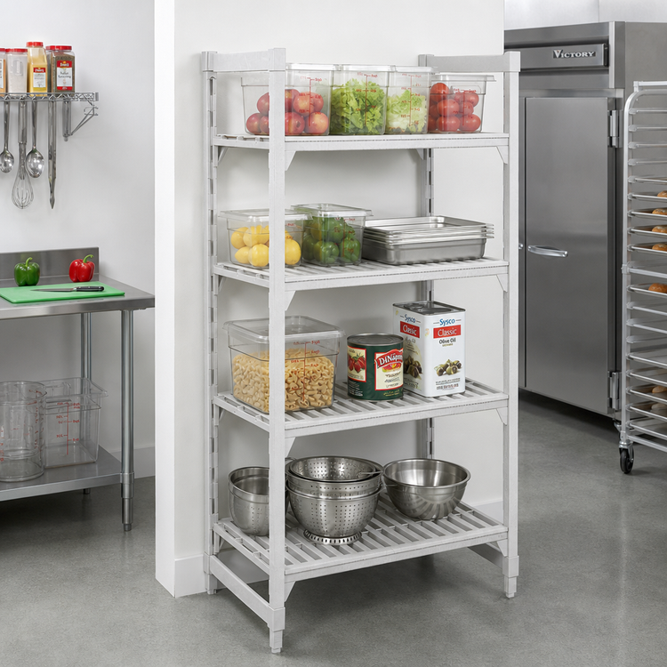Product image #3 for Cambro Camshelving Premium Polymer Shelving Unit, 24 x 42 x 84 Inch, 4-Shelf Vented Stationary Starter Unit