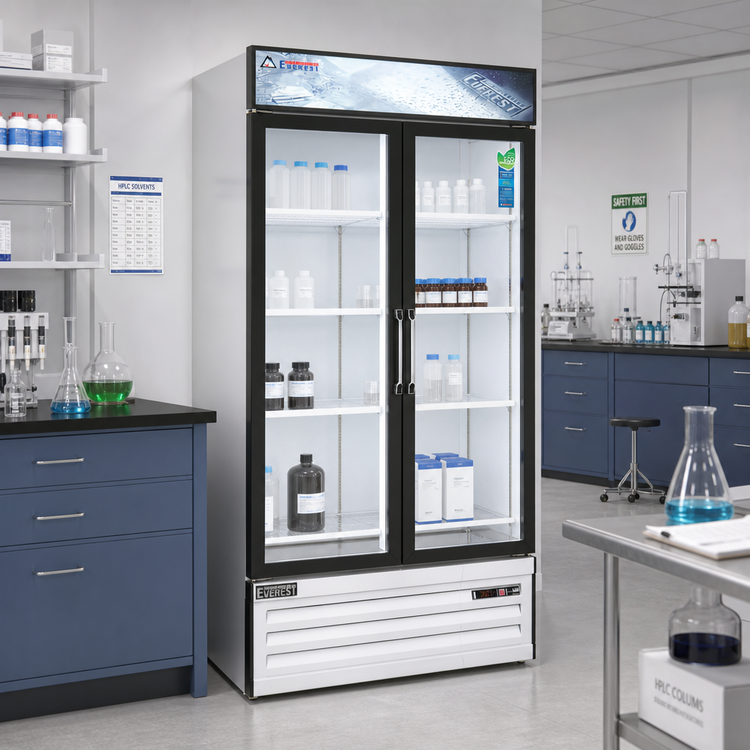 Product image #2 for Everest EMSGR33C 2-Section Reach-In Glass Door Chromatography Refrigerator, 36 Cu. Ft., Bottom-Mounted Self-Contained