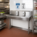 Thumbnail image #2 for BK Resources Two-Station Freestanding Hand Wash Sink, 60 Inch Stainless Steel
