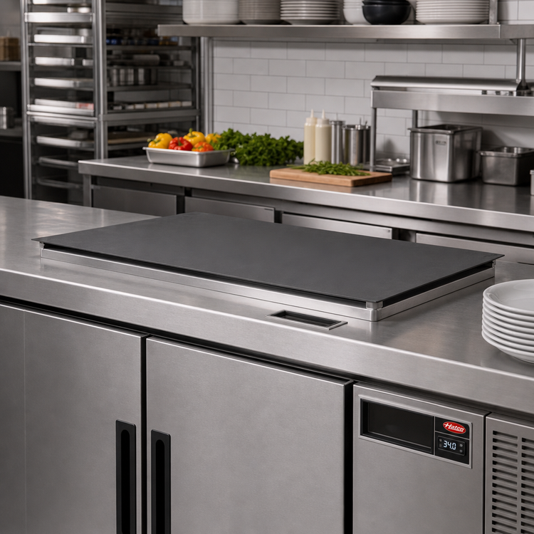 Product image #2 for Hatco HCSBFX-48-S Built-In Flush Top Hot/Cold Shelf, 48-Inch x 24-Inch, Remote Refrigeration Ready, Hardcoat Aluminum