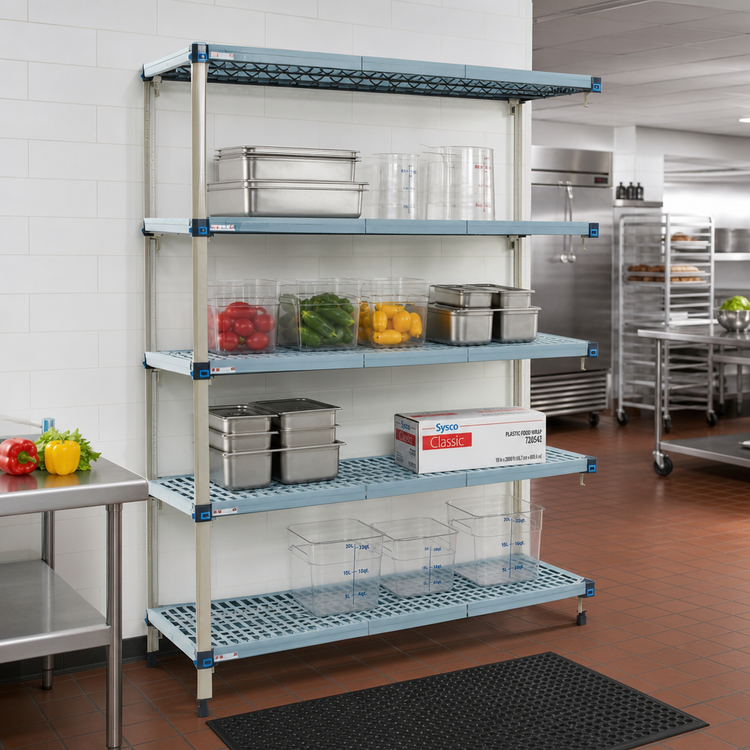 Product image #2 for MetroMax Q 72 Inch Wide x 21 Inch Deep x 74 Inch High 5-Shelf Add-On Polymer/Wire Shelving Unit