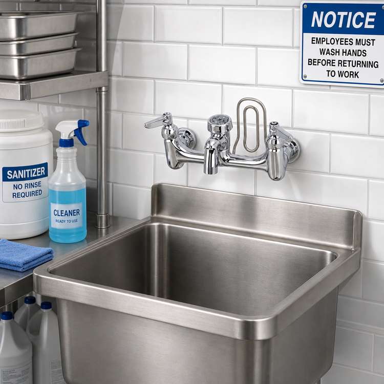 Product image #2 for T&S Brass Wall-Mount Service Sink Faucet with Vacuum Breaker Nozzle and Pail Hook, 8-Inch Centers