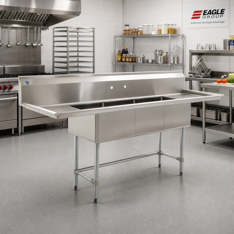 Product image #2 for Eagle Group BlendPort BPFC Series 1-Compartment Floor Model Sink with 24 x 24 Inch Bowl, 16 Gauge 304 Stainless Steel