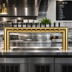 Thumbnail image #2 for Micro Matic USA PT4A-10PVD Pass-Thru Countertop 10-Faucet Air-Cooled Draft Beer Tower, 2 Brass Columns, PVD Brass Finish