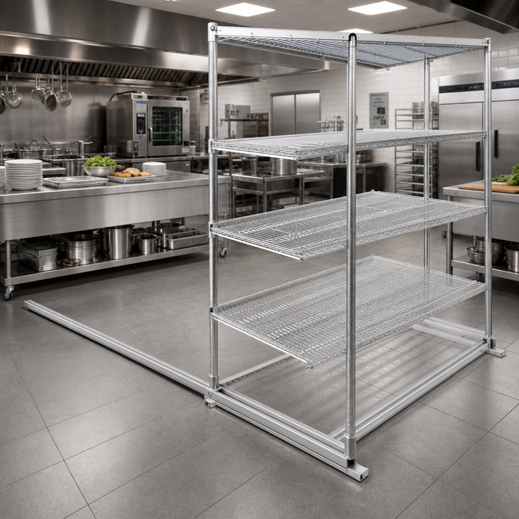 Product image #2 for Eagle Floor-Trak Single-Deep 12-Foot Floor Track Kit for Wire Shelving