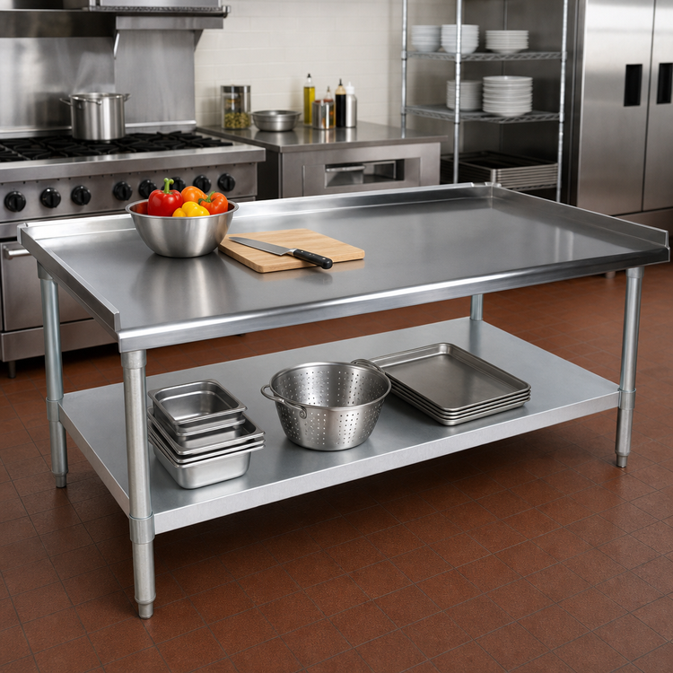 Product image #2 for BK Resources VETS-4830 Stainless Steel Top Equipment Stand, 49 x 30 x 26 Inches, Galvanized Legs & Undershelf