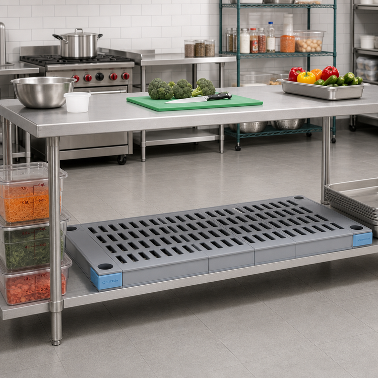 Product image #2 for Quantum Millenia 72-Inch W x 21-Inch D Gray Vented Polymer Shelf