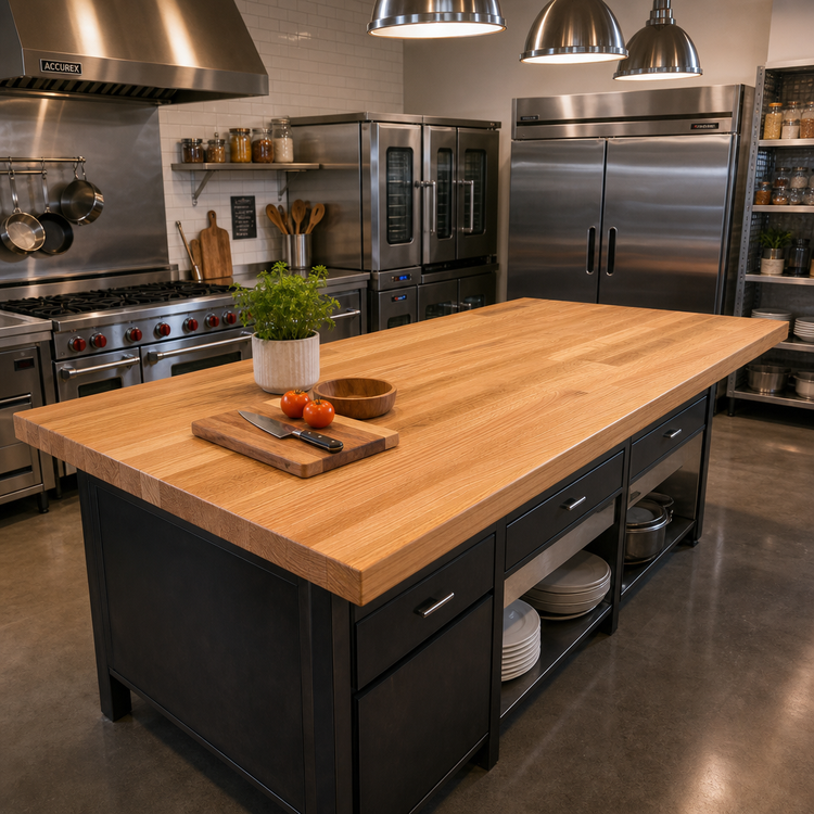 Product image #2 for Appalachian Red Oak Island Countertop, 120 x 36 x 1-1/2 Inch, Blended Edge Grain, Penetrating Oil Finish