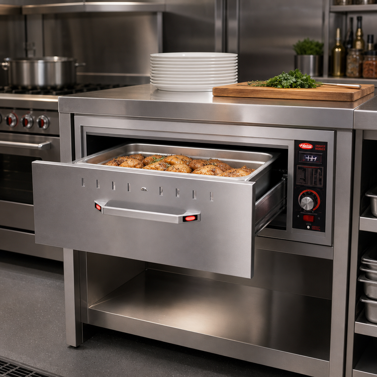 Product image #2 for Hatco Built-In Narrow Single-Drawer Warming Drawer with Standard 6-Inch Deep Food Pan