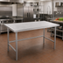 Thumbnail image #2 for Advance Tabco 108-Inch x 48-Inch 304 Stainless Steel Flat Top Open Base Work Table with No-Drip Edge