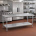 Thumbnail image #2 for Eagle Budget Series 108-Inch x 30-Inch 430 Stainless Steel Work Table with Rear Upturn and Adjustable Undershelf