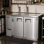 Thumbnail image #2 for Everest Refrigeration EBD2-SS Two-Section Stainless Steel Direct-Draw Keg Refrigerator, 2 Half-Barrel, Dual Towers