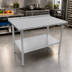 Thumbnail image #2 for John Boos Stallion 60-Inch x 24-Inch 14-Gauge Stainless Steel Work Table with Safety Edge, Rear Up-Turn, and Adjustable Undershelf