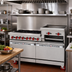 Thumbnail image #2 for American Range 72-Inch Gas Restaurant Range with 6 Open Burners, 36-Inch Right-Side Raised Griddle/Broiler, Left Oven and Storage Base