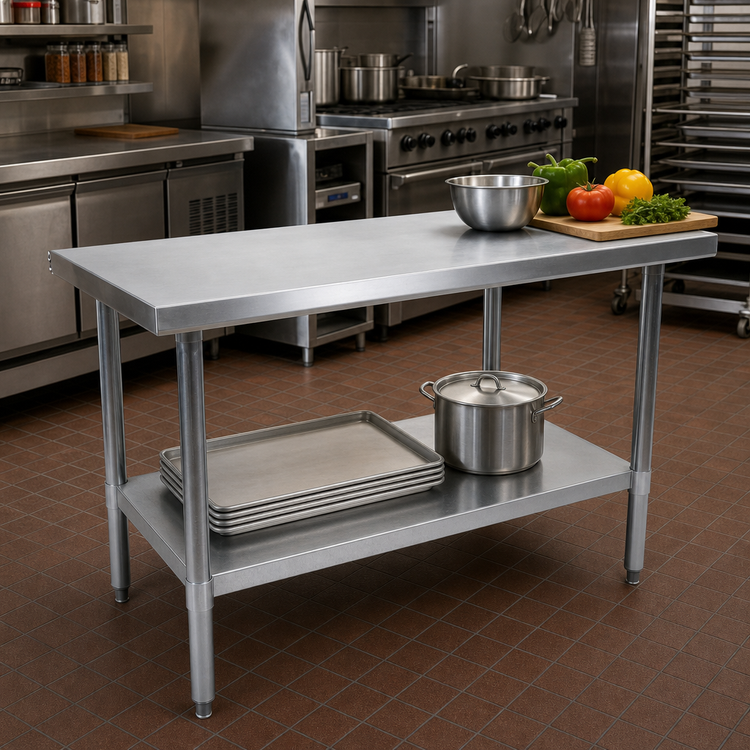 Product image #2 for John Boos Stallion Economy Stainless Steel Work Table with Undershelf, 60 x 18 Inch