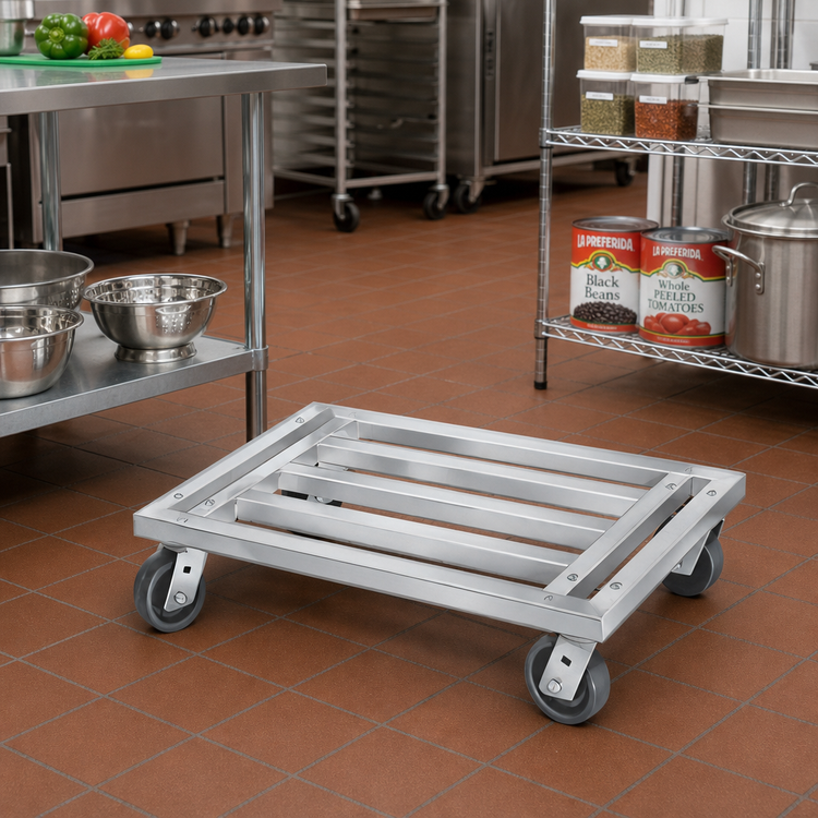 Product image #2 for Channel Manufacturing MD2054 Mobile Tubular Aluminum Dunnage Dolly, 54 x 20 x 8 Inches, 1,200 lb. Capacity, 5-In. Swivel Plate Casters