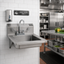 Thumbnail image #2 for Eagle Group Wall-Mount Hand Sink with Gooseneck Faucet and Wrist Handles, 14 x 16 x 5-Inch Bowl, 304 Stainless Steel