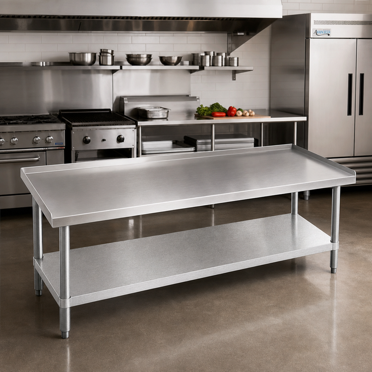 Product image #2 for Advance Tabco EG-308 96-Inch x 30-Inch Galvanized Equipment Stand with 304 Stainless Steel Top