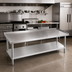 Thumbnail image #2 for Advance Tabco EG-308 96-Inch x 30-Inch Galvanized Equipment Stand with 304 Stainless Steel Top