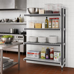 Thumbnail image #2 for Cambro Camshelving® Elements EXA214264VS4480 42-Inch x 21-Inch x 64-Inch 4-Tier Stationary Add-On Polymer Shelving Unit, 3 Vented/1 Solid, Gray