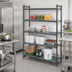 Thumbnail image #2 for Cambro Camshelving Basics Plus 18 x 36 x 84 Inch 4-Tier Vented Polymer Shelving Add-On Unit, Brushed Graphite