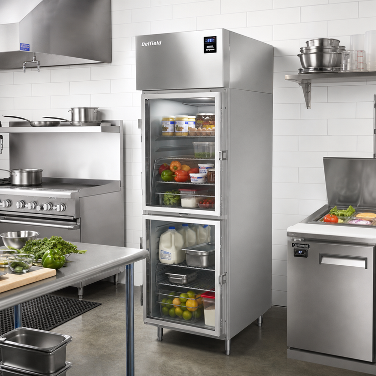 Product image #2 for Delfield 6025XL-GH One-Section Reach-In Refrigerator with Half-Height Glass Doors, 19 Cu. Ft.