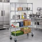 Thumbnail image #2 for Metro Super Erecta 5A536BC 5-Shelf Adjustable Wire Stem Caster Cart, 36 x 24 x 67-7/8 Inches, Chrome