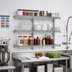 Thumbnail image #2 for QuadTruss 3-Tier Piggyback Wall-Mounted Wire Shelf Kit, 48W x 18D, Chrome Finish