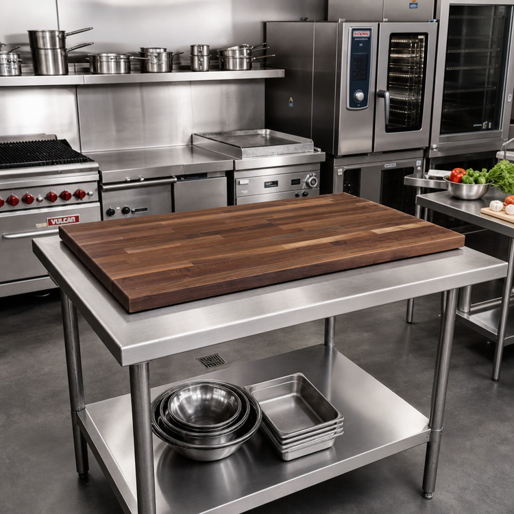 Product image #2 for Boos Block Blended Rails Edge Grain American Black Walnut Kitchen Countertop, 48 x 36 x 1-1/2 Inch, Oil Finish
