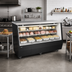 Thumbnail image #2 for 84-Inch Full-Service Square Glass Refrigerated Deli Display Case, Black, Self-Contained