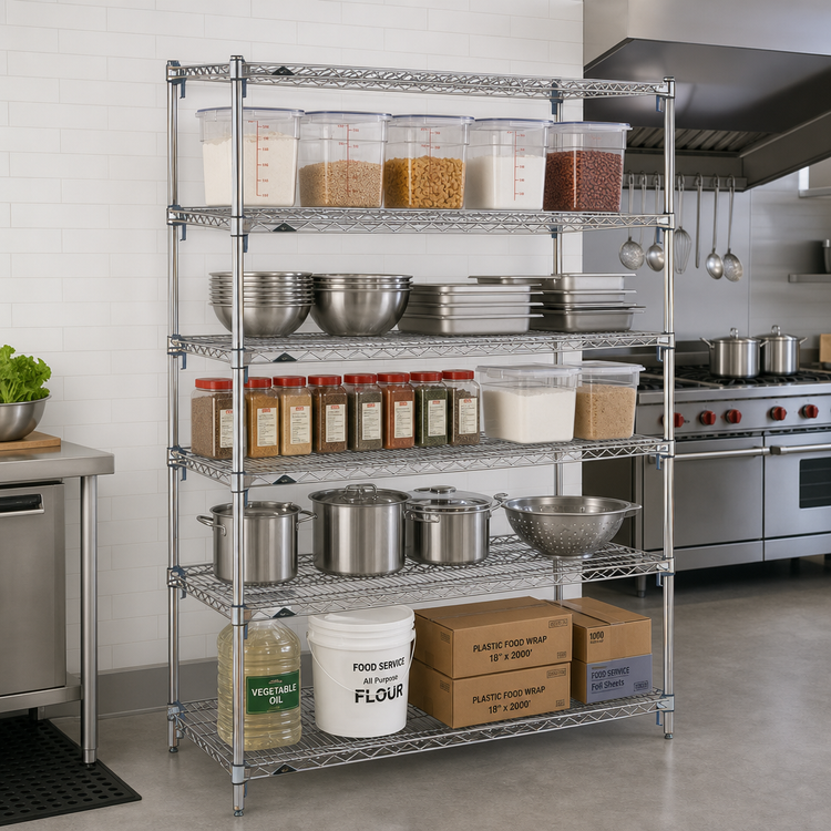 Product image #2 for Metro Super Erecta Super Adjustable Chrome Plated 5-Shelf Starter Wire Shelving Unit, 72 x 21 x 74 Inches