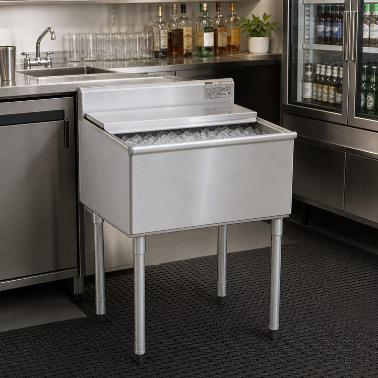 Product image #2 for Eagle Group 1800 Series Insulated Underbar Ice Chest Bar Ice Bin, 18"W x 20"D, 8" Deep, 25 lb. Capacity