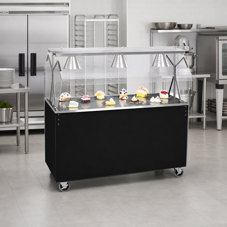 Product image #2 for Vollrath 2-Series Affordable Portable 60-Inch Cafeteria Utility Station with Solid Base and Breath Guard
