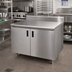 Thumbnail image #2 for Advance Tabco Enclosed Work Table with Cabinet Base, 48W x 24D, 14 Gauge 304 Stainless Steel Top