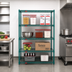 Thumbnail image #2 for Eagle Valu-Gard 4-Tier Starter Wire Shelving Unit with QuadTruss Shelves, 42W x 21D x 63H, Green Epoxy Finish