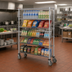 Thumbnail image #2 for Metro Super Erecta Slanted-Shelf Merchandiser/Dispenser Rack with 4 Slanted Shelves and Flat Top Shelf, 36 x 18 x 60 Inches