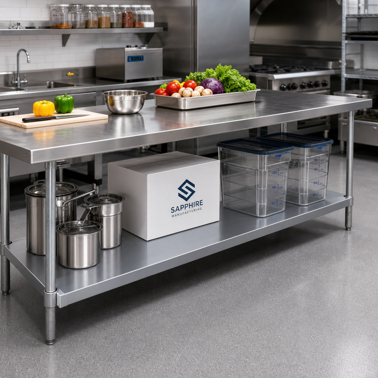 Product image #2 for Sapphire Manufacturing 103 Inch x 31 Inch Stainless Steel Undershelf