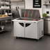 Thumbnail image #2 for Turbo Air Super Deluxe 48 1/4 Inch 2-Section Sandwich/Salad Mega Top Prep Table with Flat Lid and Rear-Mounted Refrigeration